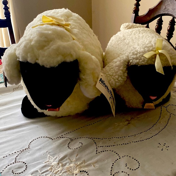 Set of 2 lambs by Gerber & Happy Makes with bell NWT (Vintage )